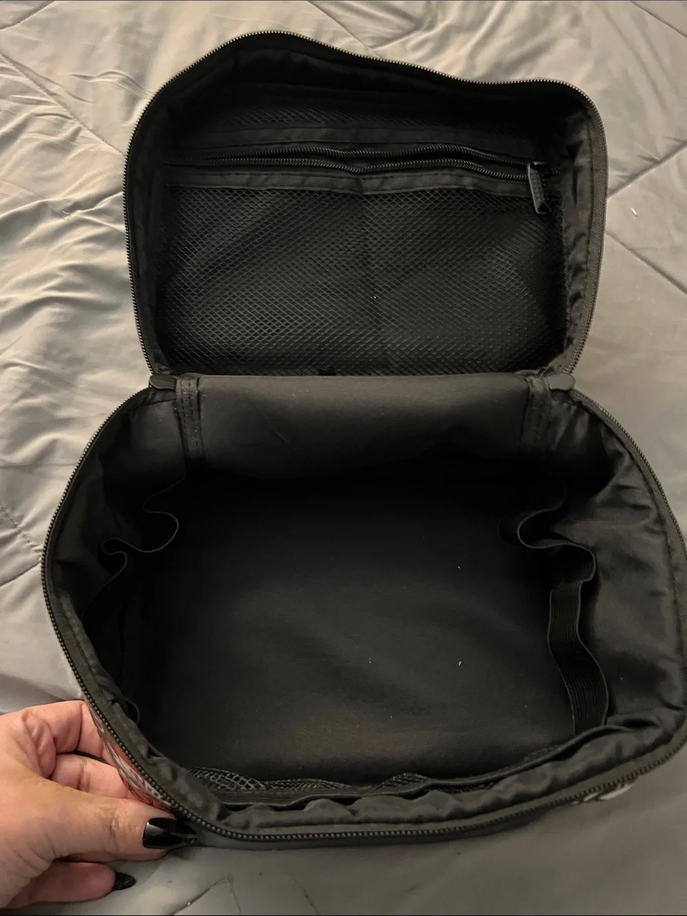 Nurse-themed Cosmetic/Toiletry Bag - Black with Pink & Blue Accents